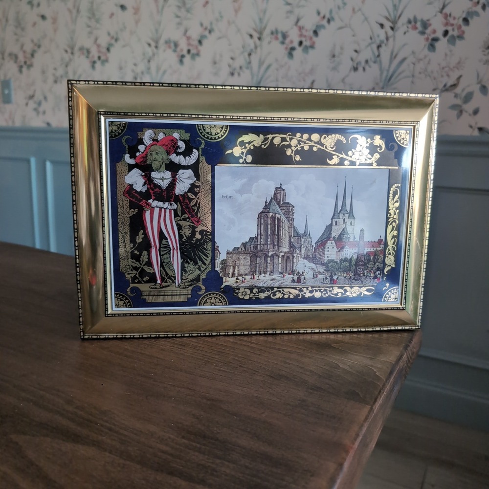 Vintage 1998 Henry Lambertz German Cookie Tin Large Hinged Scenic Storage Box - Picture 1 of 10